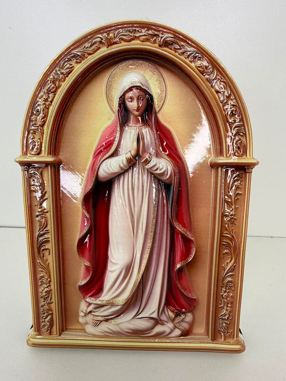 CAPELINHA SAGRADO CORAÇÃO DE MARIA   RESINA - 15 CM
