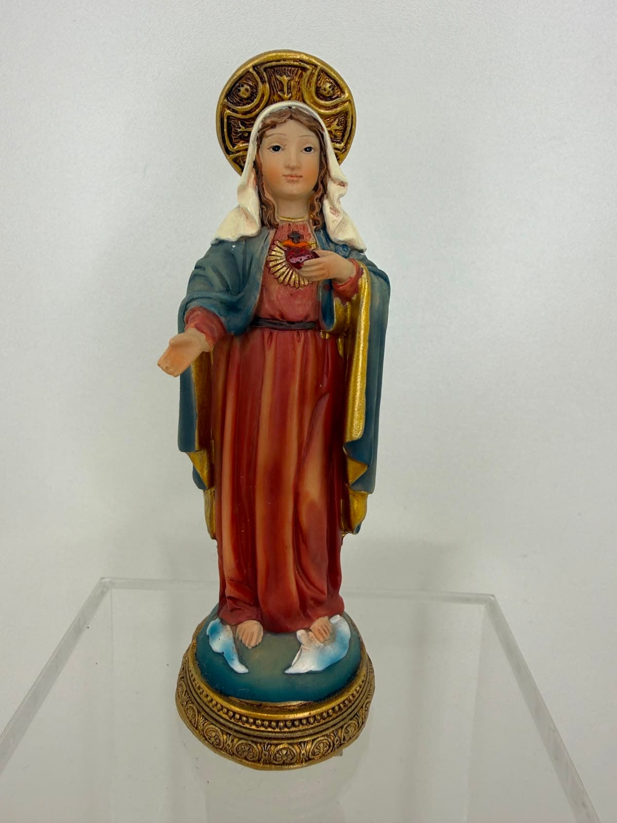 SAGRADO CORAÇÃO DE MARIA -  RESINA -10 CM