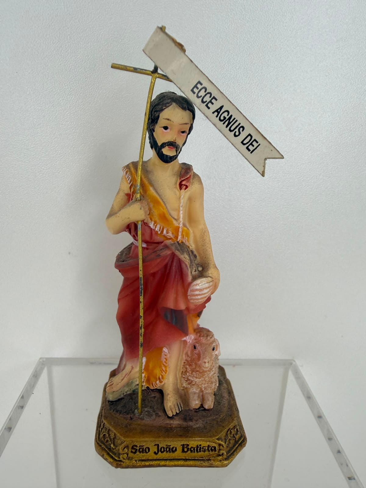SÃO JOÃO BATISTA COM PEDESTAL RESINA - 9CM