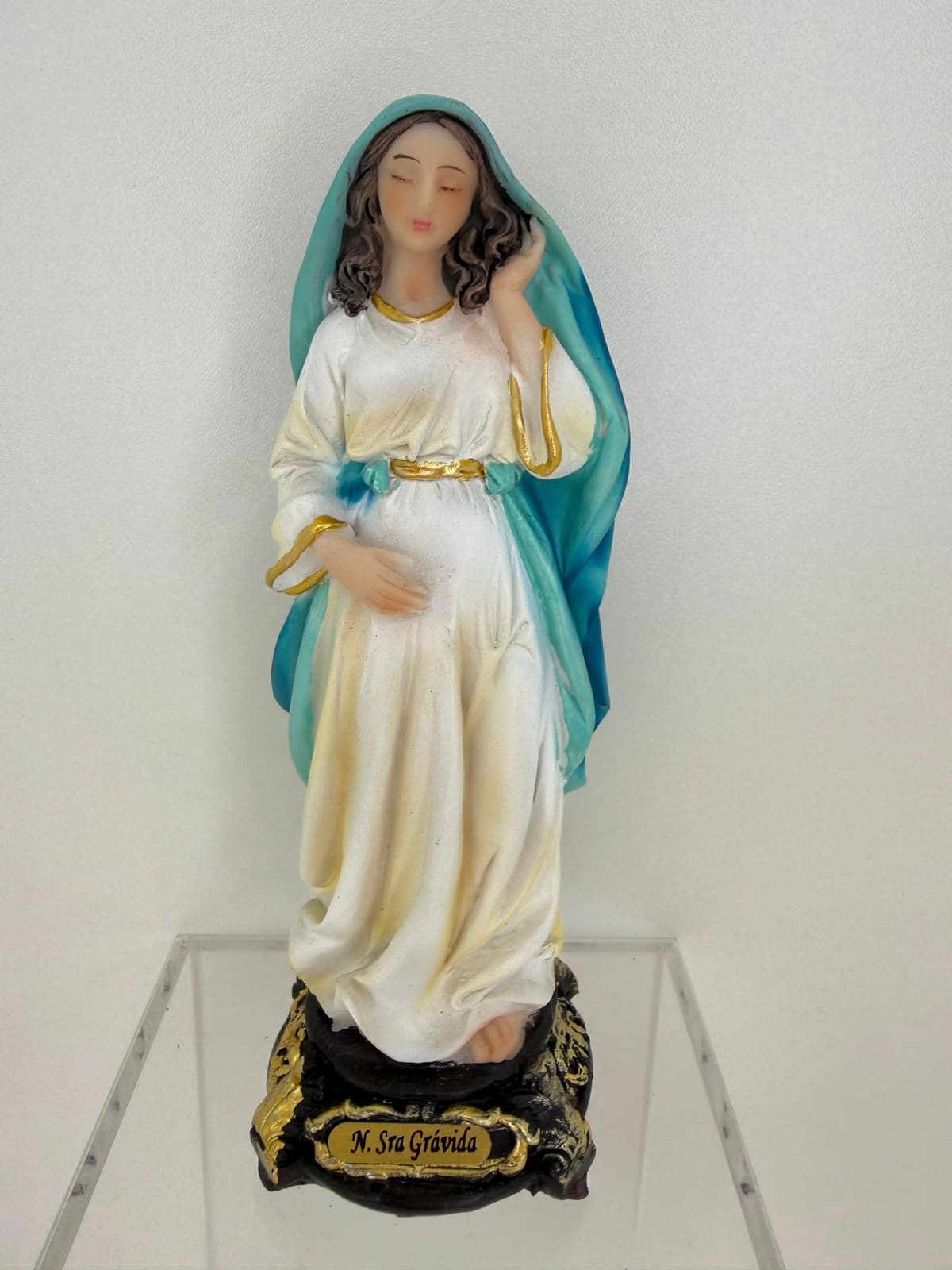 NOSSA  SENHORA GRÁVIDA RESINA - 13 CM