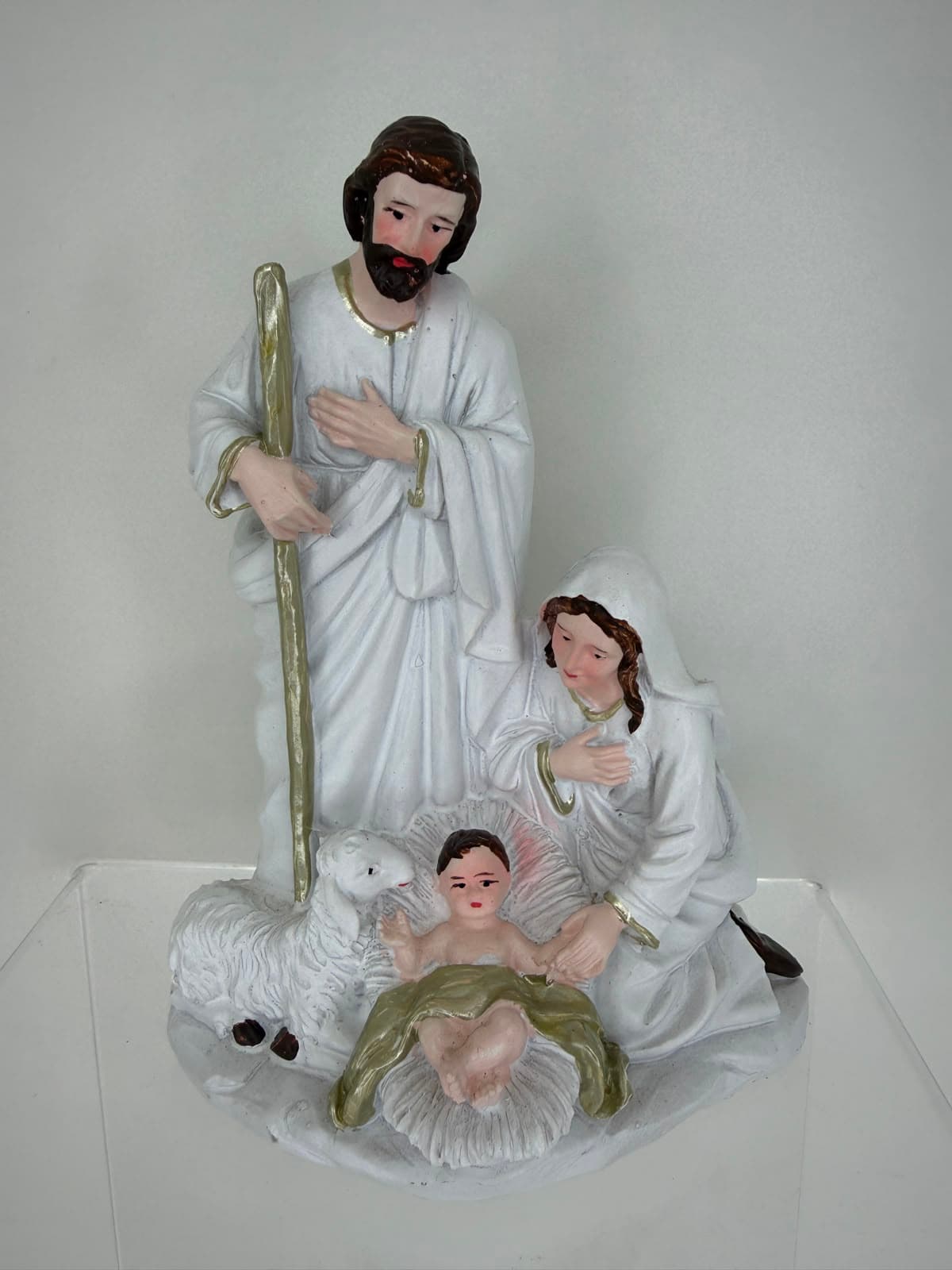 PRESÉPIO BRANCO RESINA - 17 CM