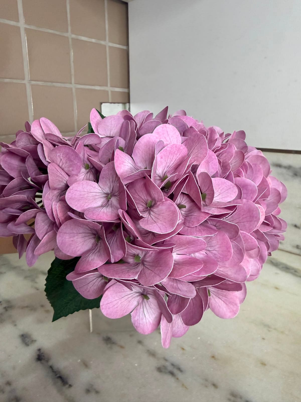 BUQUET HORTÊNCIA ROSA - 45 CM