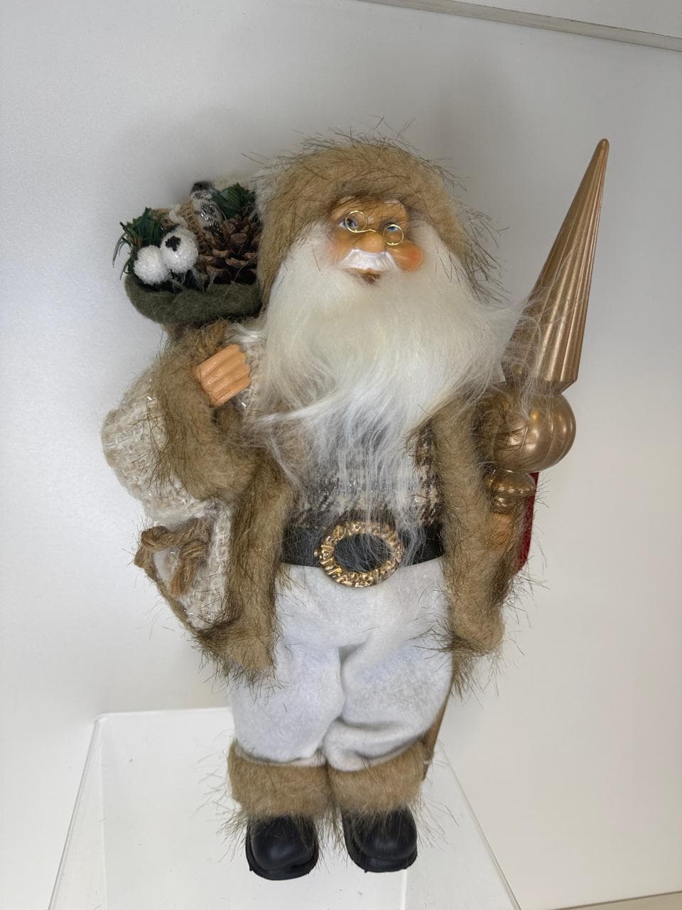 PAPAI NOEL ARVORE DECORORADO CASACO TWEED 30CM