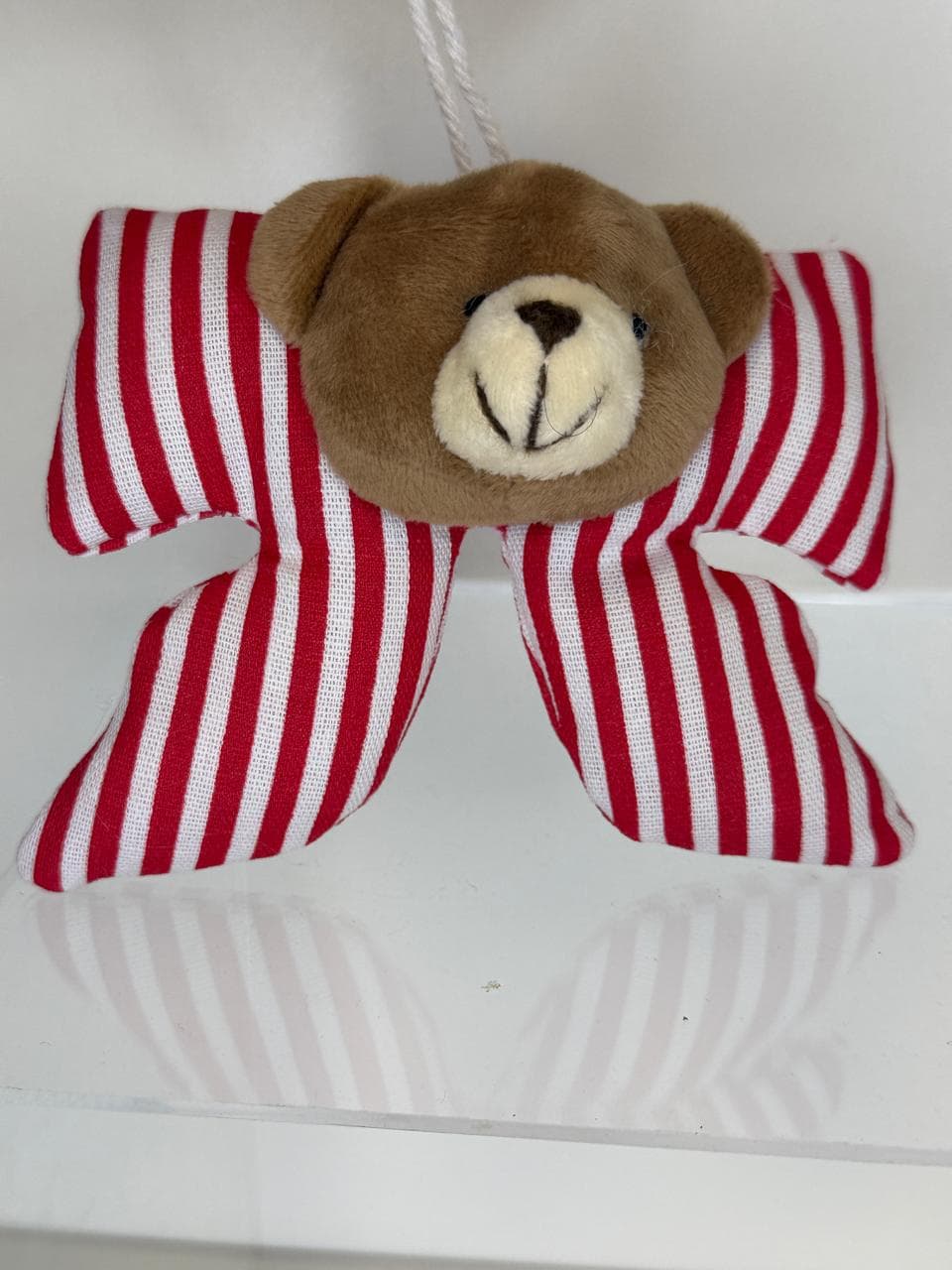 LAÇO TECIDO COM URSIHO DE NATAL 13CM