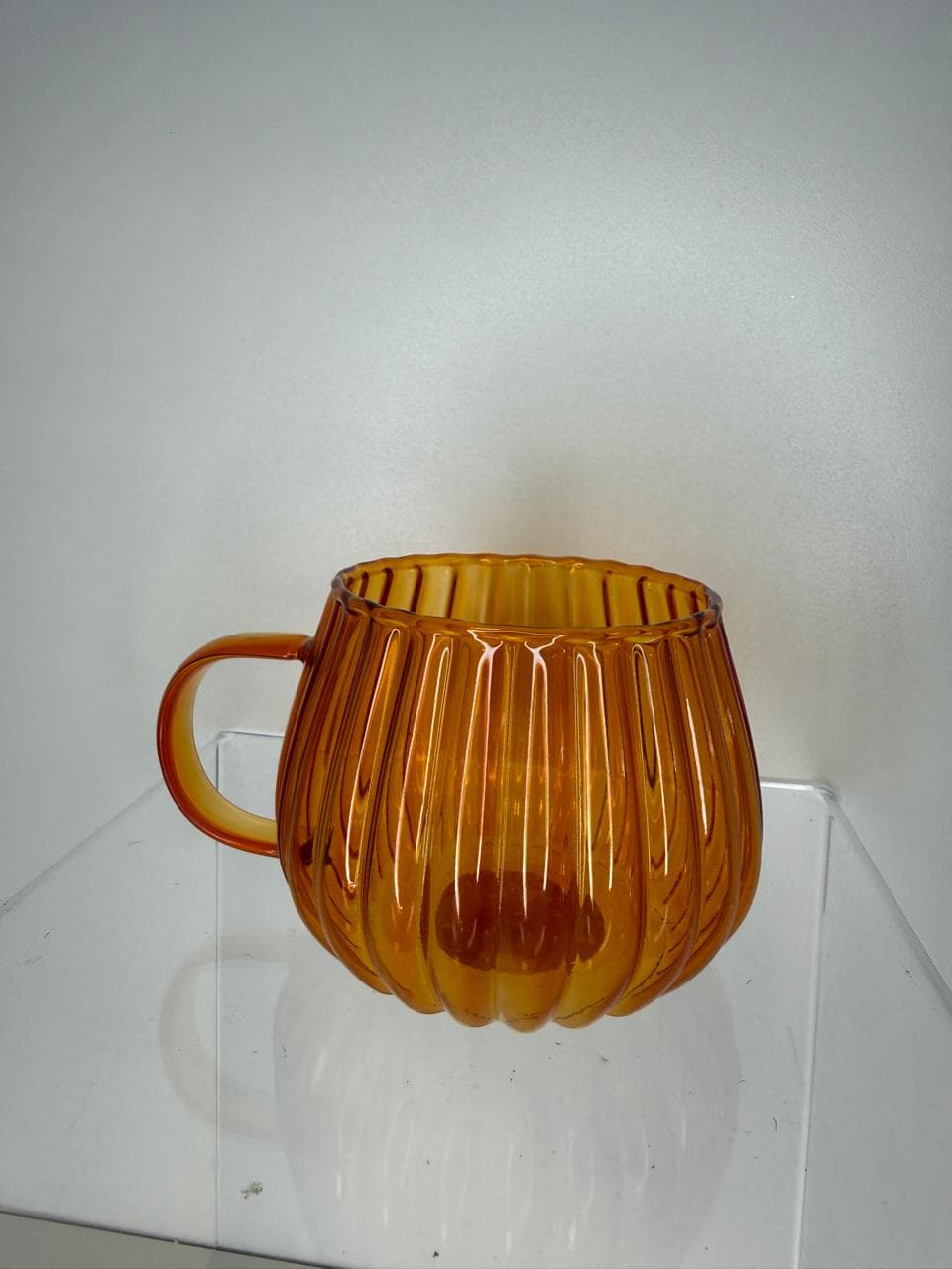 CANECA BOROSILICATO CANELADA LARANJA 395ML