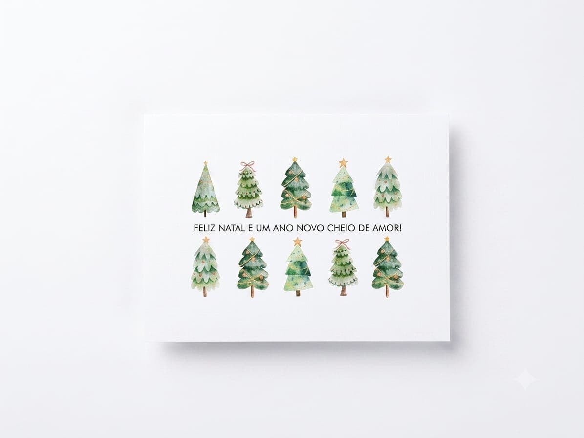 Cartão de Natal Floresta Encantada